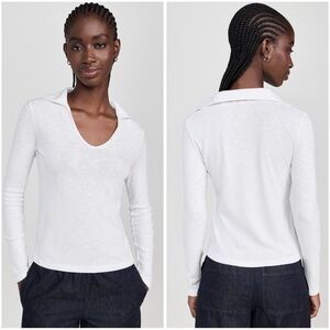 Vince Long Sleeve Open Neck Polo.